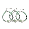 Natural Green Aventurine Round & Synthetic Non-magnetic Hematite & White Shell Beaded Bracelets for Women BJEW-K251-02H-1