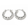 304 Stainless Steel Curb Chains Hoop Earrings for Women EJEW-G293-06P-1