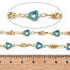 Brass Heart Link Chains KK-D368-03G-B-2