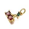 Brass Micro Pave Clear Cubic Zirconia Pendants ZIRC-I070-082G-2
