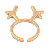 Christmas Deer Alloy Open Cuff Rings for Women RJEW-C106-01B-KCG-3