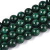 Dyed Natural Mashan Jade Round Beads Strands G-T139-8mm-67F-1