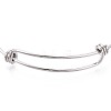 Tarnish Resistant Adjustable 201 Stainless Steel Expandable Bangle Making STAS-R069-04-4