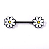 316L Surgical Stainless Steel Enamel Flower Nipple Rings WGE9BCB-02-1