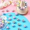 50Pcs AB Color Printed Opaque Acrylic Beads OACR-CJ0002-27-6