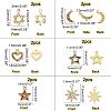 12Pcs 6 Style Alloy Rhinestone Pendants FIND-FH0002-72-6