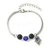 Zinc Alloy Charm Bangles for Women BJEW-JB14384-01-3