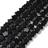 Natural Black Stone Beads Strands G-G085-B52-02-2