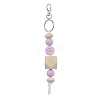 Wood & Acrylic & Silicone Beaded Keychain KEYC-JKC00798-3