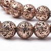 Electroplated Natural Lava Rock Beads Strands G-T098-01C-06-3