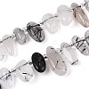 Natural Black Tourmalinated Quartz Beads Strands G-Z091-A31-4