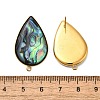 304 Stainless Steel Pave Natural Paua Shell Stud Earring Findings STAS-Z125-06G-3