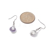 4 Pair 4 Color Alloy Enamel Shell Shape Dangle Earrings with Plastic Pearl Beaded EJEW-JE05249-4