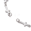 304 Stainless Steel Cross Link Chain Bracelet Making AJEW-JB01299-02-2