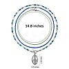 Oval with Virgin Mary & Cattle Head & Bee & Feather Pendant Necklaces Set NJEW-SW00006-5