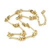 Brass Bar Link Chain with Disc Beads Necklaces for Women NJEW-G196-01G-4