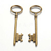 Tibetan Style Alloy Skeleton Key Large Pendants LS-TIBEP-S105-AB-RS-1