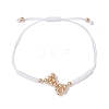 Brass & Nylon Thread Braided Bead Bracelets for Women BJEW-JB10751-3