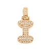 Brass Micro Pave Clear Cubic Zirconia Pendants KK-B099-01G-I-1