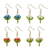 Flower Handmade Glass Seed Beads & Acrylic Beads Dangle Earrings EJEW-MZ00359-2