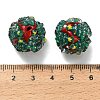 Christmas Theme Polymer Clay Rhinestone Beads with Resin X-RESI-Z045-01B-3
