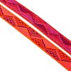Ethnic Style Embroidery  Flat Polyester Elastic Cord/Band OCOR-WH0066-41B-1