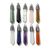 Natural & Synthetic Mixed Gemstone Pointed Big Pendants G-F766-02AS-1