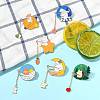 6Pcs 6 Styles Zinc Alloy Enamel Animal Fishing Pins JEWB-CJ0001-56-6