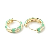 Daisy Flower Enamel Hoop Earrings EJEW-G290-01G-C-2