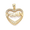 Mother's Day Brass Micro Pave Cubic Zirconia Pendants KK-Q055-02B-G-1