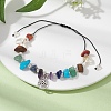 Chakra Natural & Synthetic Gemstone Braided Bead Bracelets BJEW-JB09824-3