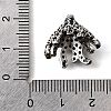 Brass Micro Pave Black Cubic Zirconia Beads KK-V011-26P-3