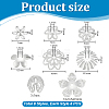 64Pcs 8 Styles Brass Bead Caps KK-PH0014-55-2