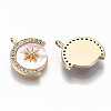 Brass Micro Pave Clear Cubic Zirconia Charms KK-T062-30G-NF-2