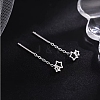 999 Sterling Silver Star Ear Threads EJEW-P296-01S-4