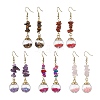 Natural & Synthetic Mixed Gemstone Chips Dangle Earrings EJEW-JE05634-1