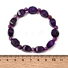 Dyed Natural Blue Lace Agate Faceted Twist Beaded Stretch Bracelets for Women GG-CBA3F02-09-5