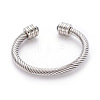 304 Stainless Steel Cuff Bangles BJEW-L642-28P-3