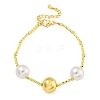 Rack Plating Brass Round Beaded Bracelets for Women BJEW-B106-23G-1