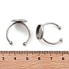 Tarnish Resistant 304 Stainless Steel Open Cuff Ring Components STAS-B072-09A-P-3