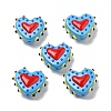 Baking Paint Glass Bumpy Beads Heart LAMP-V001-07B-1