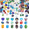 120Pcs 6 Styles Handmade Millefiori Glass Lampwork Round Bead Strands LAMP-GA0001-20-1