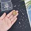 6 Pairs Leaf Shape Brass Cubic Zirconia Stud Earring Findings KK-CN0003-20P-3