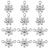12Pcs 430 Stainless Steel Small Flower Connector Charms & Pendants JX240A-1