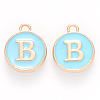 Golden Plated Alloy Enamel Charms ENAM-S118-04B-1