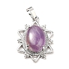 Natural Amethyst Pendants G-B033-03P-24-2