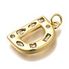 Brass Micro Pave Clear Cubic Zirconia Pendants KK-G521-01G-D-2