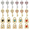 12Pcs 5 Styles Alloy Rhinestone Pendants FIND-FS0002-08-1