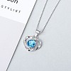 Anti-Tarnish Rhodium Plated 925 Sterling Silver Pendants ZIRC-BB50406-D-1