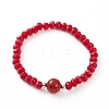 Faceted Glass Beads Stretch Bracelets BJEW-JB05887-2